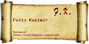 Foltz Kazimir névjegykártya